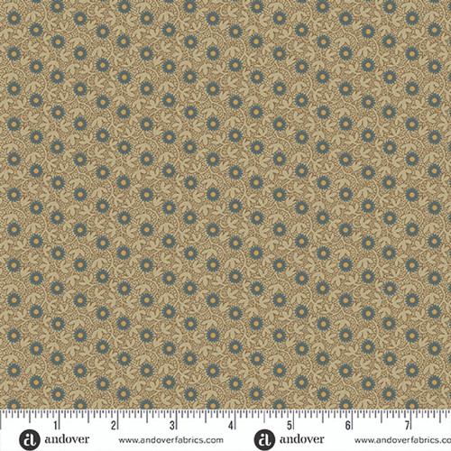 Andover Fabrics Jamestown by Jo Morton Daisy Indigo Blue