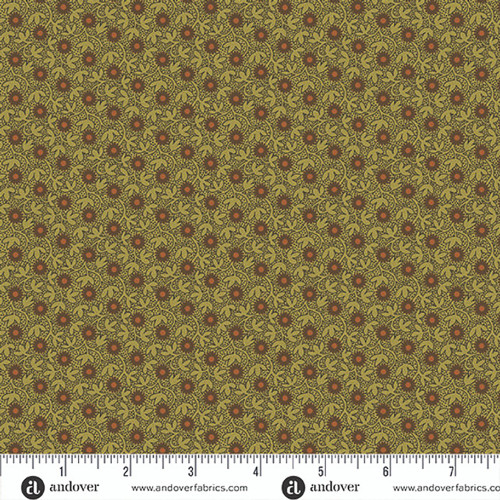 Andover Fabrics Jamestown by Jo Morton Daisy Fern Green