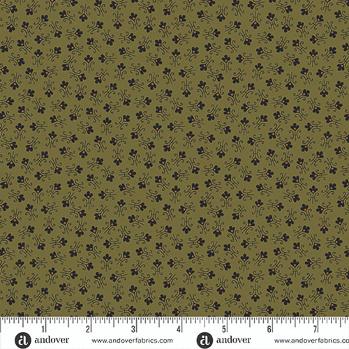 Andover Fabrics Jamestown by Jo Morton Tulips Fern Green