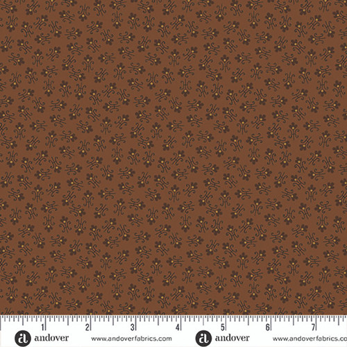 Andover Fabrics Jamestown by Jo Morton Tulips Leather Brown