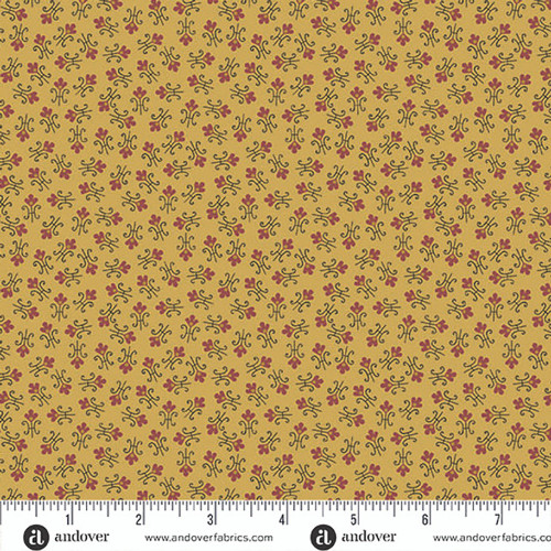 Andover Fabrics Jamestown by Jo Morton Tulips Sunshine Yellow