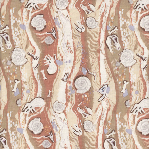 Andover Fabrics Prehistoric Dinosaurs by Makower UK Strata Cream