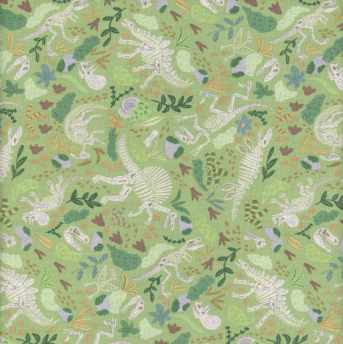 Andover Fabrics Prehistoric Dinosaurs by Makower UK Fossils Green