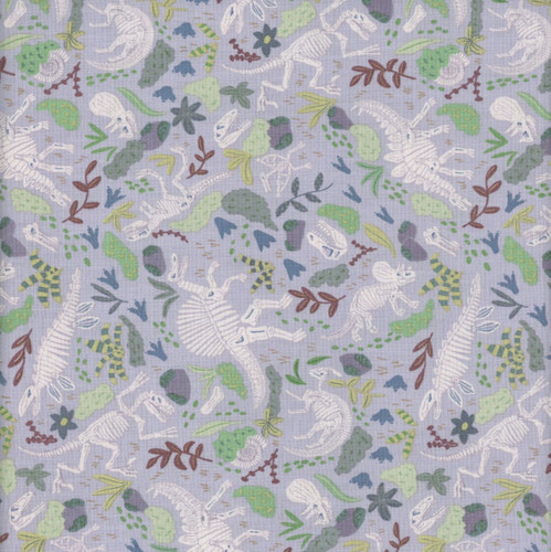 Andover Fabrics Prehistoric Dinosaurs by Makower UK Fossils Grey
