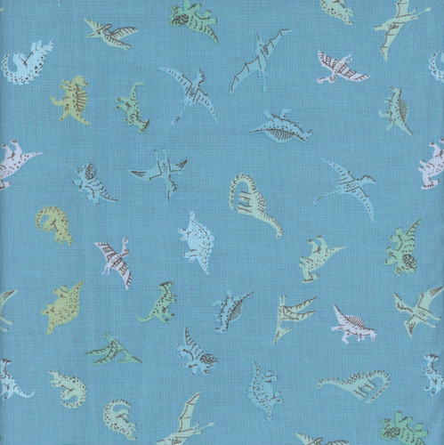 Andover Fabrics Prehistoric Dinosaurs by Makower UK Pals Blue