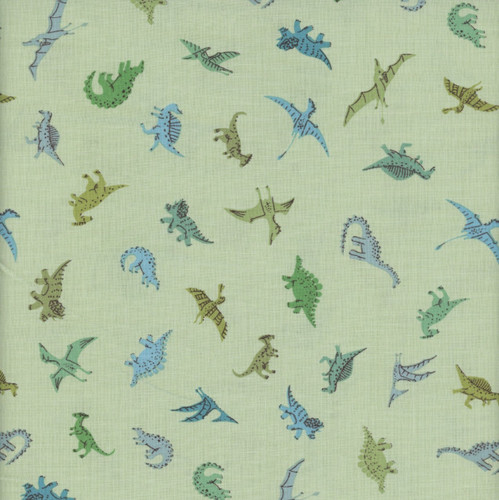 Andover Fabrics Prehistoric Dinosaurs by Makower UK Pals Green