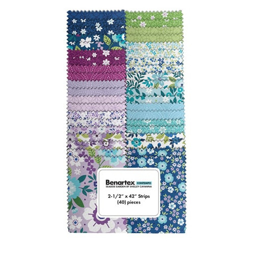 Benartex Fabrics Seaside Garden Benartex Studio Strip-pie Jelly Roll Strips