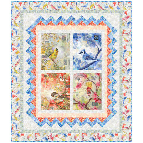 Studio E Fabrics Air Mail by Nancy Smith Forever Stamp Quilt Kit