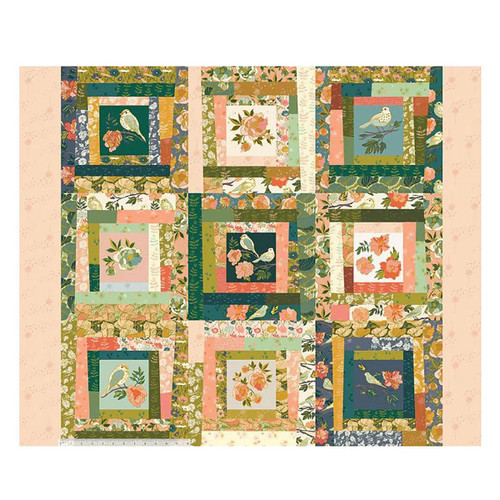 Windham Fabrics Jennifer Moore Monaluna Lush Life Pink Green Birds Flowers Quilt Blocks