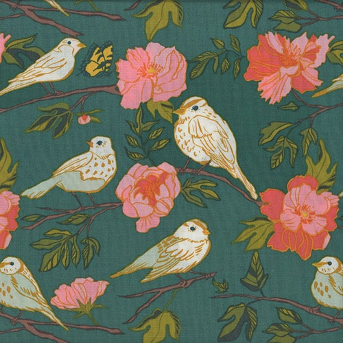 Windham Fabrics Jennifer Moore Monaluna Lush Life Teal Birds of a Feather