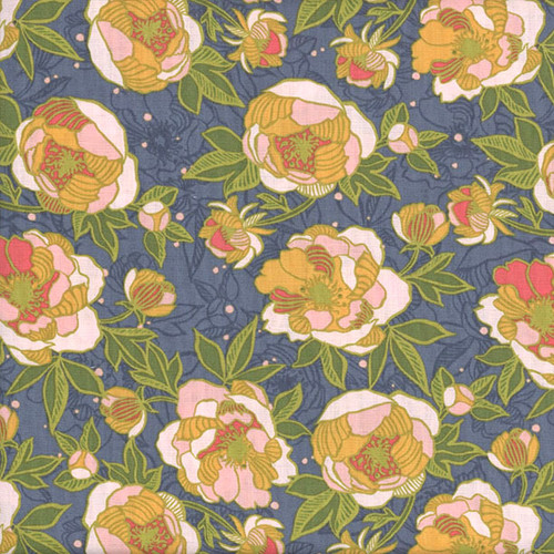Windham Fabrics Jennifer Moore Monaluna Lush Life Periwinkle Wild Peonies
