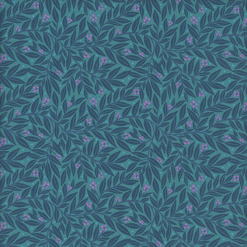 Windham Fabrics Jess Phoenix Dayspring Teal Vines & Berries