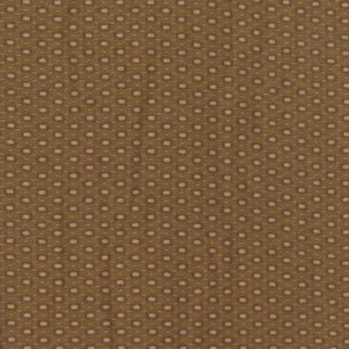 Marcus Fabrics Mercantile Flannels Pam Buda Gold Ovation, brown fabric with small evenly spaced floral pattern.