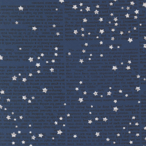 Moda Fabrics Paper Hamlet Cathe Holden Excerpts Type Star Overlay Midnight Blue