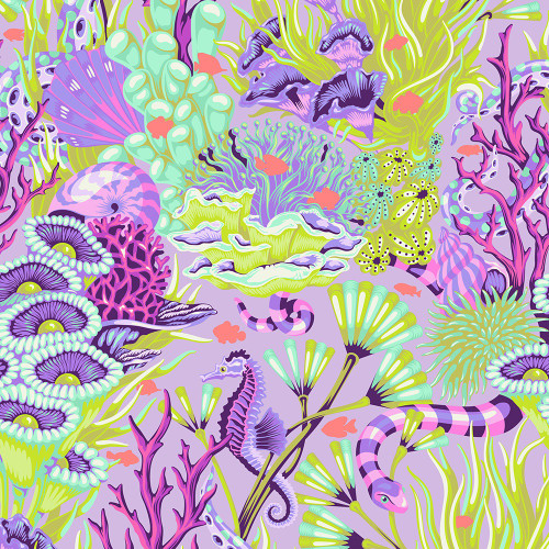 FreeSpirit Fabrics Floral Reef by Tula Pink Reef What You Sew Ultraviolet Purple