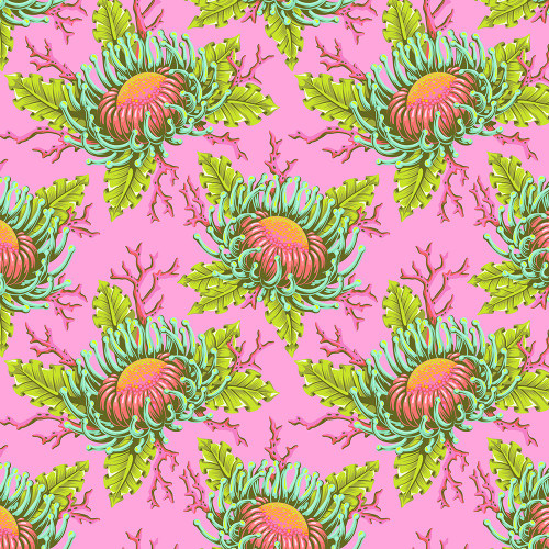 FreeSpirit Fabrics Floral Reef by Tula Pink Friends & Anemones Coralline Pink