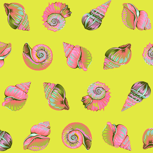 FreeSpirit Fabrics Floral Reef by Tula Pink Lil Shelly Seagrass Green