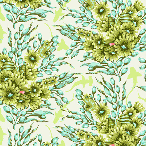 FreeSpirit Fabrics Floral Reef by Tula Pink Shadow Sharks Seagrass Green