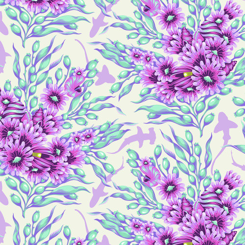 FreeSpirit Fabrics Floral Reef by Tula Pink Shadow Sharks Ultraviolet Purple