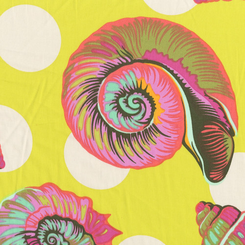 FreeSpirit Fabrics Floral Reef by Tula Pink Big Shelly Seagrass Green 108 Quilt Back