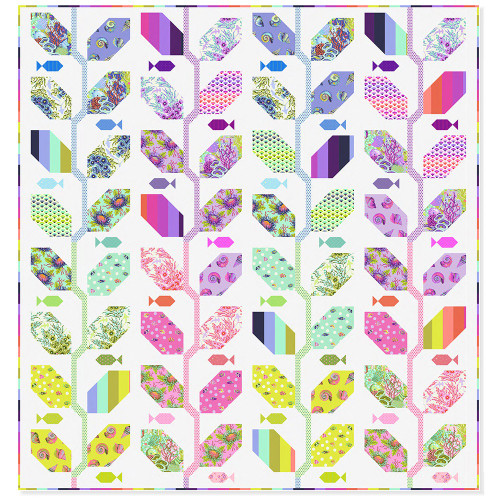 FreeSpirit Fabrics Floral Reef by Tula Pink Marine Meadow Quilt Kit by Tula Pink