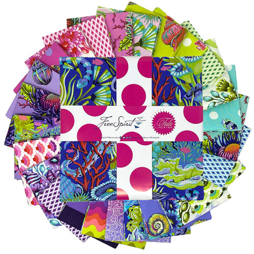 FreeSpirit Fabrics Floral Reef by Tula Pink Layer Cake 42 Ten Inch Squares