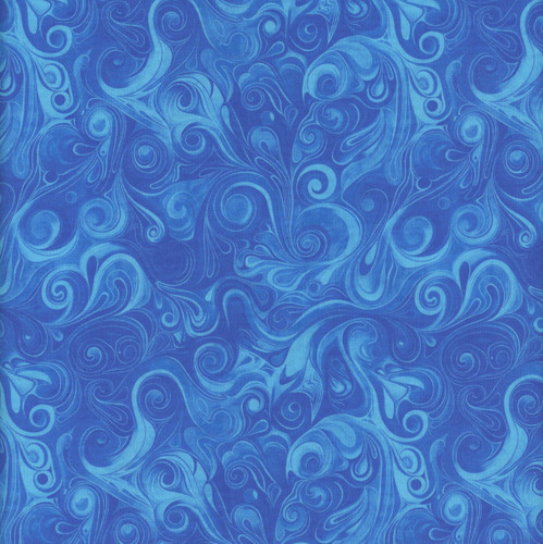 Quilting Treasures Fabrics Jubilee by Dan Morris Creative Group Blue Tonal Swirling Geo