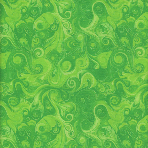Quilting Treasures Fabrics Jubilee by Dan Morris Creative Group Green Tonal Swirling Geo