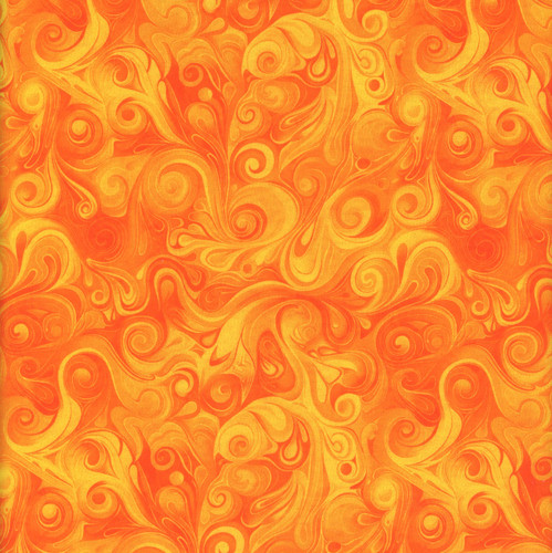 Quilting Treasures Fabrics Jubilee by Dan Morris Creative Group Yellow Gold Tonal Swirling Geo