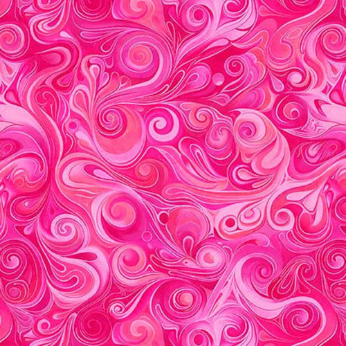 Quilting Treasures Fabrics Jubilee by Dan Morris Creative Group Hot Pink Tonal Swirling Geo