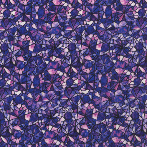Quilting Treasures Fabrics Mosaic Blooms by Dan Morris Purple Mosaic Stained Glass