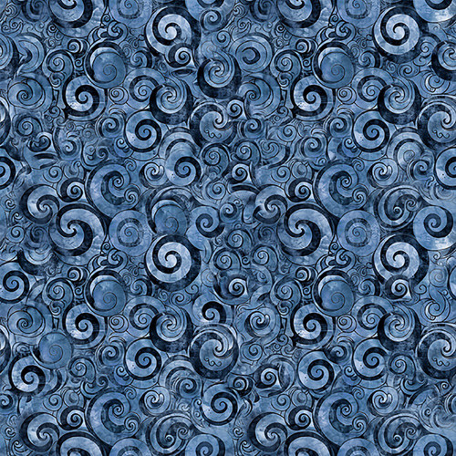 Quilting Treasures Fabrics Mountain Splendor by Dan Morris Blue Swirl Scroll