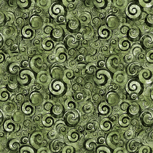 Quilting Treasures Fabrics Mountain Splendor by Dan Morris Green Swirl Scroll
