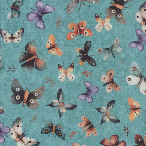 Quilting Treasures Fabrics Night Owls by Dan Morris Blue Orange Brown Moths