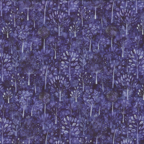 Quilting Treasures Fabrics Night Owls by Dan Morris Purple Deco Trees
