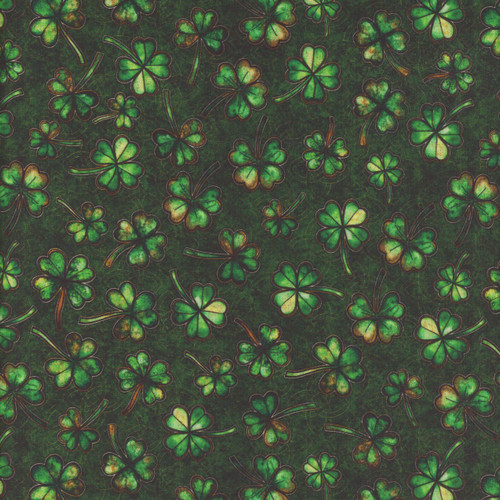 Quilting Treasures Fabrics Spirit of Ireland by Dan Morris Forest Green Shamrock Clover Irish Knot