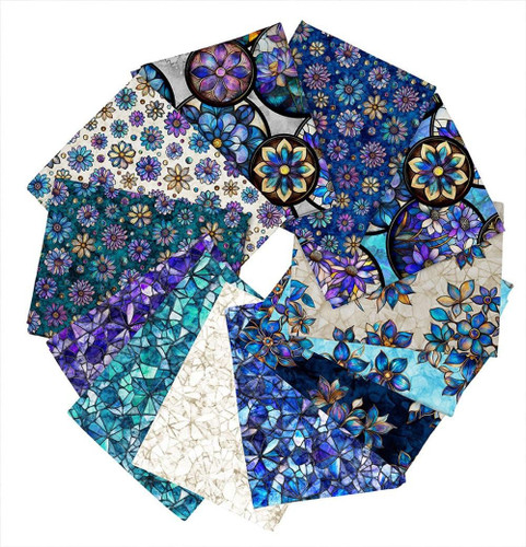 Quilting Treasures Fabrics Mosaic Blooms by Dan Morris 12 Fat Quarters