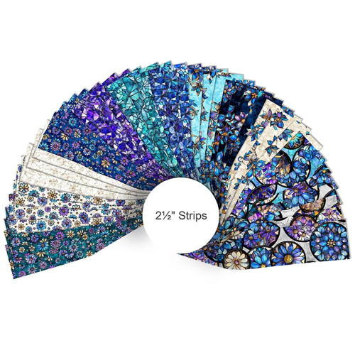 Quilting Treasures Fabrics Mosaic Blooms by Dan Morris Jelly Roll Fabric Strips