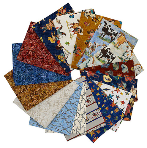Quilting Treasures Fabrics Yippie Ki Yay! By Dan Morris Creative 16 Fat Quarters