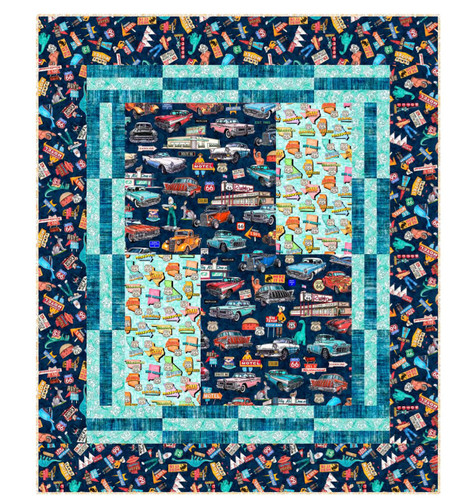 Quilting Treasures Fabrics Get Your Kicks Route 66 by Dan Morris Bold Blocks Quilt Kit