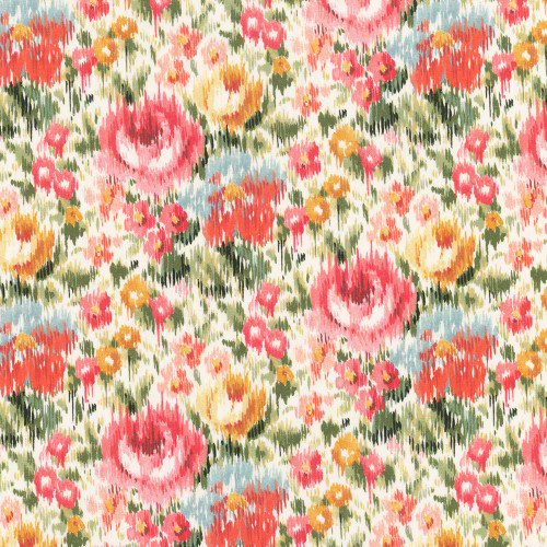 Liberty Fabrics Tana Lawn Dreamy Blooms Pink Green Impressionist Roses