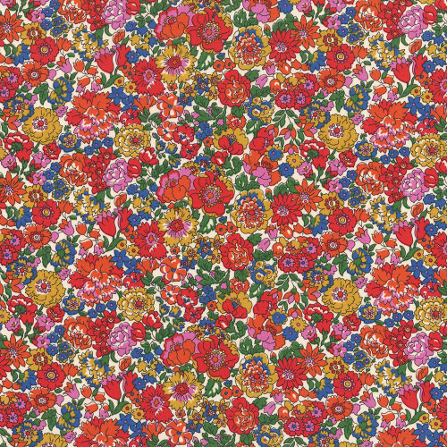 Liberty Fabrics Tana Lawn Nell Annie May Red Orange Yellow Summer Flowers