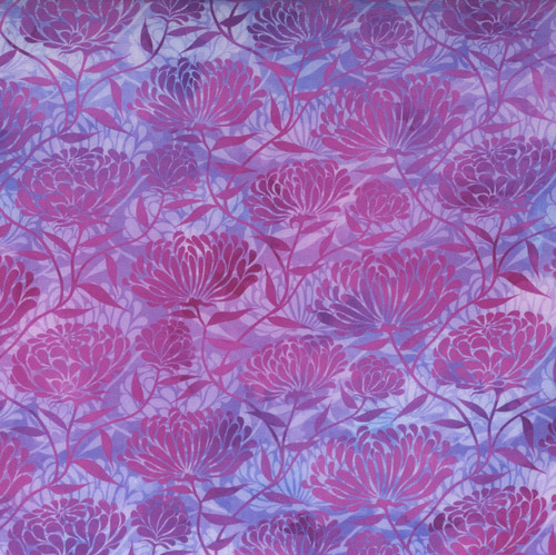 In The Beginning Fabrics Felicity by Jason Yenter Magenta Chrysanthemums