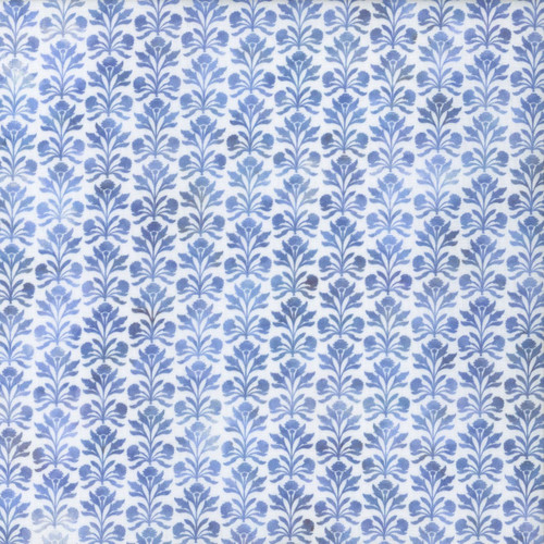 In The Beginning Fabrics Sanctuary by Jason Yenter Periwinkle Blue Fleur Indienne
