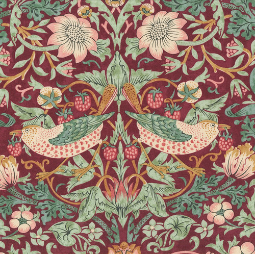 FreeSpirit Fabrics Lodden by William Morris Strawberry Thief Dawn Rose