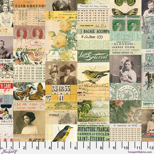 FreeSpirit Fabrics Palette Canvas by Tim Holtz Eclectic Elements Multi Collage Canvas Multi