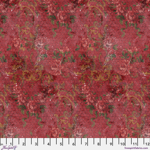 FreeSpirit Fabrics Palette Canvas by Tim Holtz Eclectic Elements Red Tapestry Canvas Red