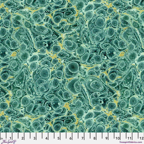 FreeSpirit Fabrics Palette Canvas by Tim Holtz Eclectic Elements Teal Marble Canvas Teal