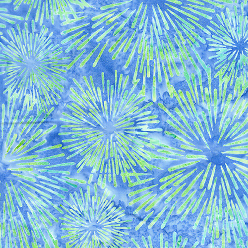 Lumin Fabrics Island Batik Aurora Deb Tucker Burst Blue Chambray