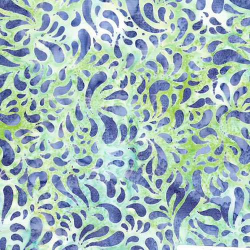 Lumin Fabrics Island Batik Aurora Deb Tucker Teardrops Teal Chameleon